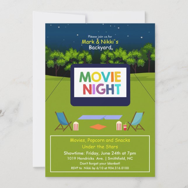 Jardin Movie Nuit Invitation (Devant)