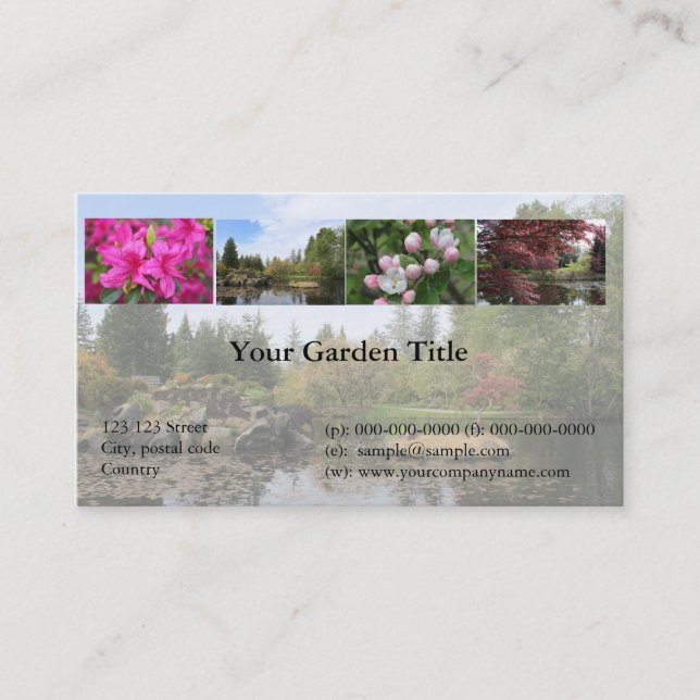 Jardin, Parc, carte de visite de loisirs (Devant)