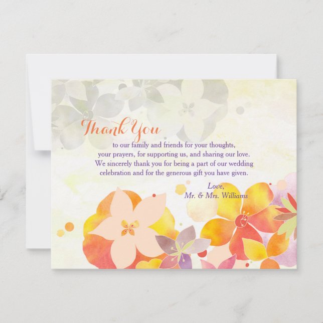 Jardin romantique Mariage Carte de remerciements (Devant)