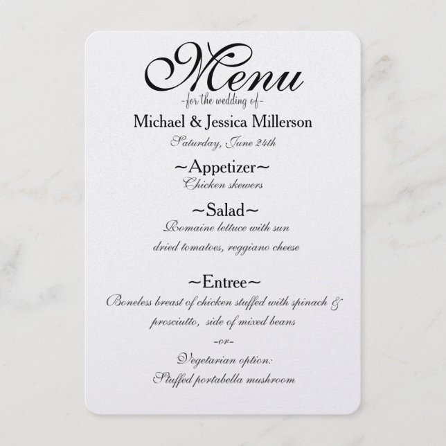 Jardin romantique Watercolor Flowers Menu Mariage (Devant)