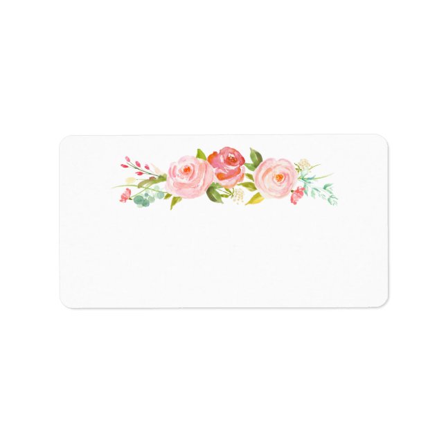 Jardin Rose blanc fleuri Étiquette de adresse blan (Devant)