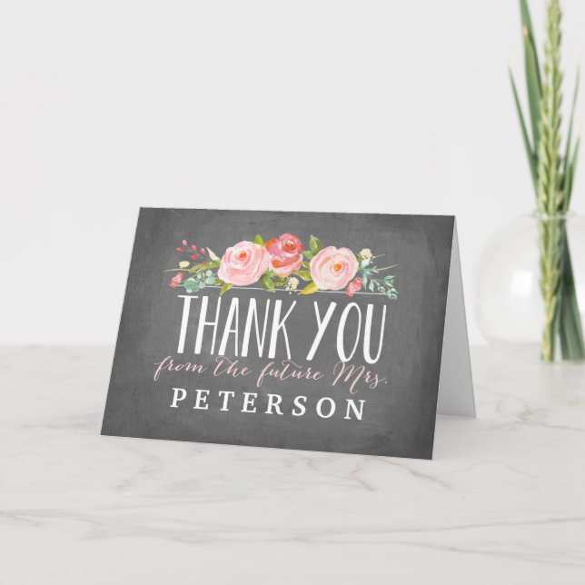 Jardin rose | Carte de remerciements Fête des mari (Devant)