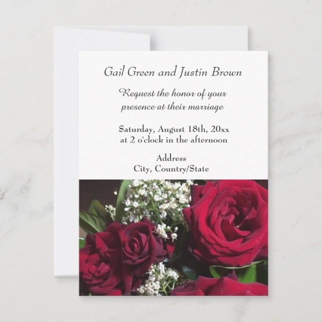 Jardin Rose Faire-part de mariage (Devant)