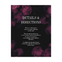 Jardin Rose foncé Mariage Insertion Cartes