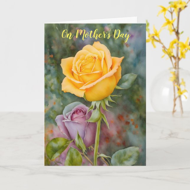 Jardin rose jaune Floral Art Carte de fête des mèr (Fleur jaune)