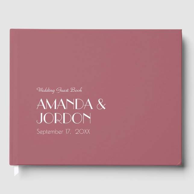 Jardin rose | Livre d'invité Rose foncé Mariage (Recto)