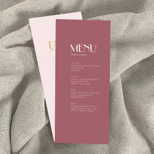 Jardin rose   Menu dîner Mariage Rose foncé