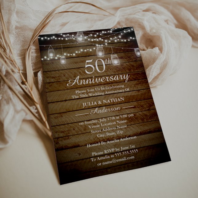 Jardin rustique Invitation du 50e anniversaire (Créateur téléchargé)