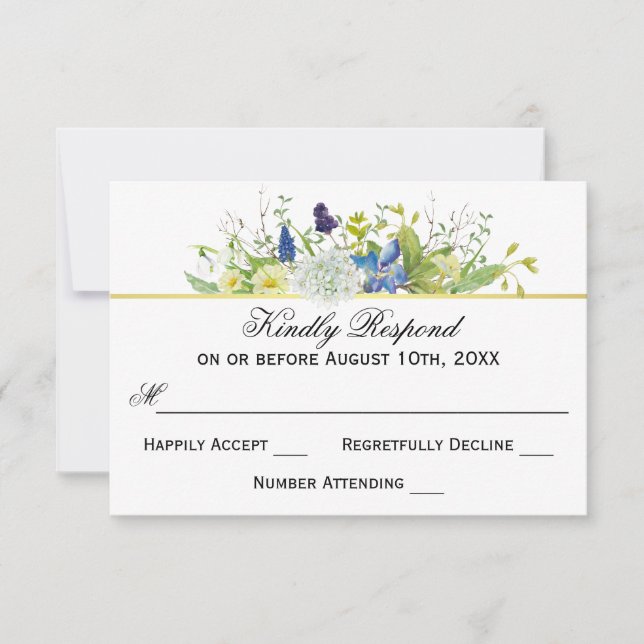 Jardin secret Fleur sauvage rustique mariage RSVP (Devant)