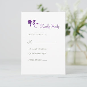 Jardin Secret Mariage RSVP Fleurs Violettes Tourte