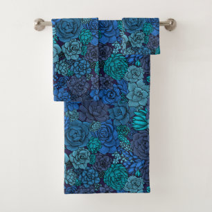 Jardin succulent en bleu