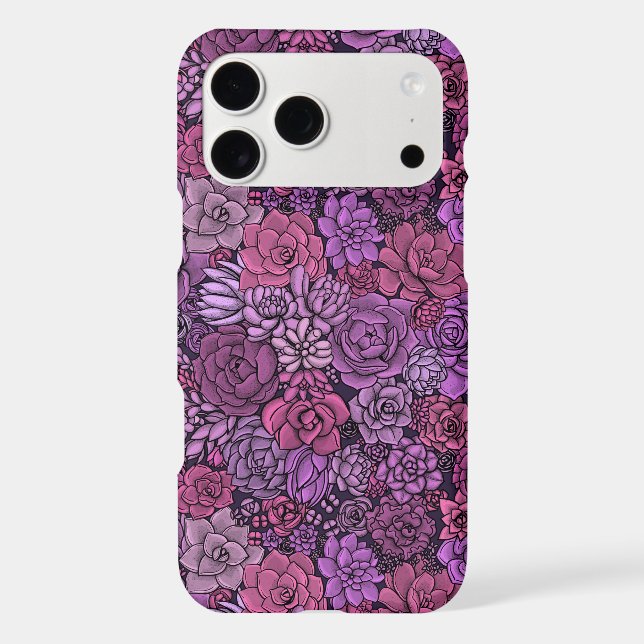 Jardin succulent en rose et violet (Verso)