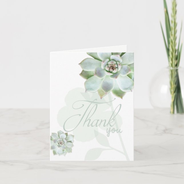 Jardin Succulents Carte de remerciements Mariage (Devant)