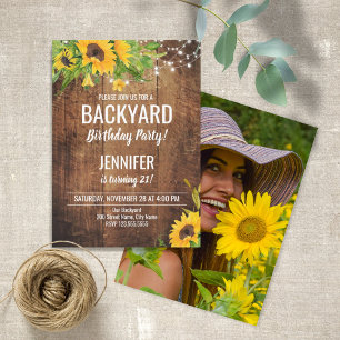 Jardin Sunflowers Invitation de fête d'anniversair
