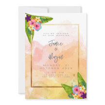Jardin tropical Sunrise Faire-part de mariage