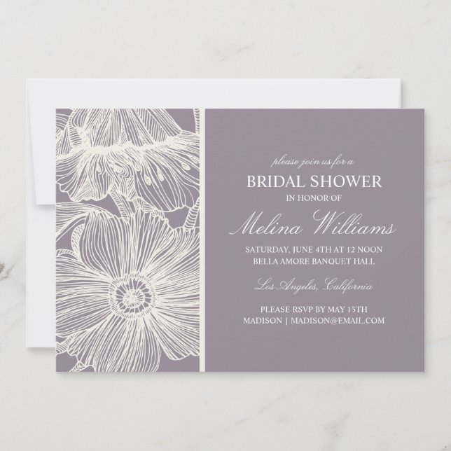 JARDIN vintage | INVITATION DE DOUCHE BRIDALE (Devant)