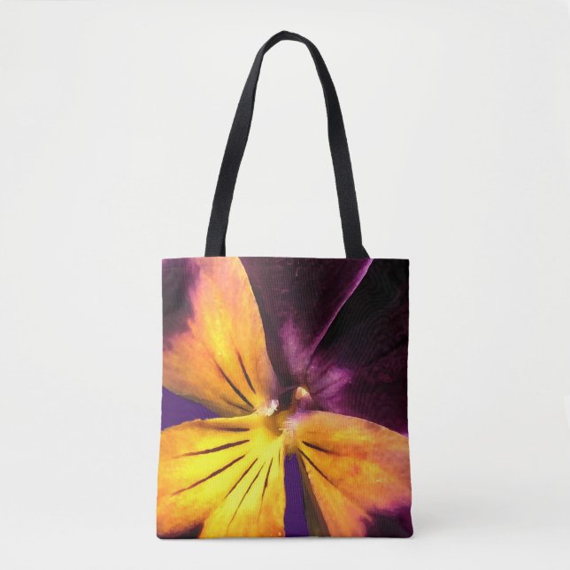Jardin violet Jaune Fleur Sac fourre-tout Abstrait (Devant)