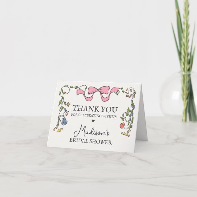 Jardin Whimsical Doodle Floral Merci (Devant)