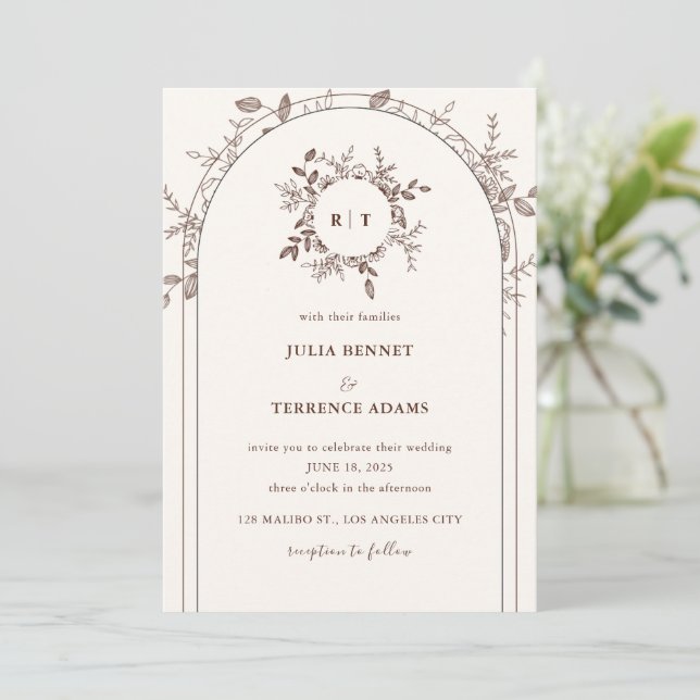 Jardin Whimsical Romance : Faire-part de mariage (Debout devant)