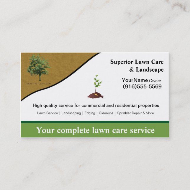 Jardinage de la pelouse Landscaper Logo Carte de v (Devant)