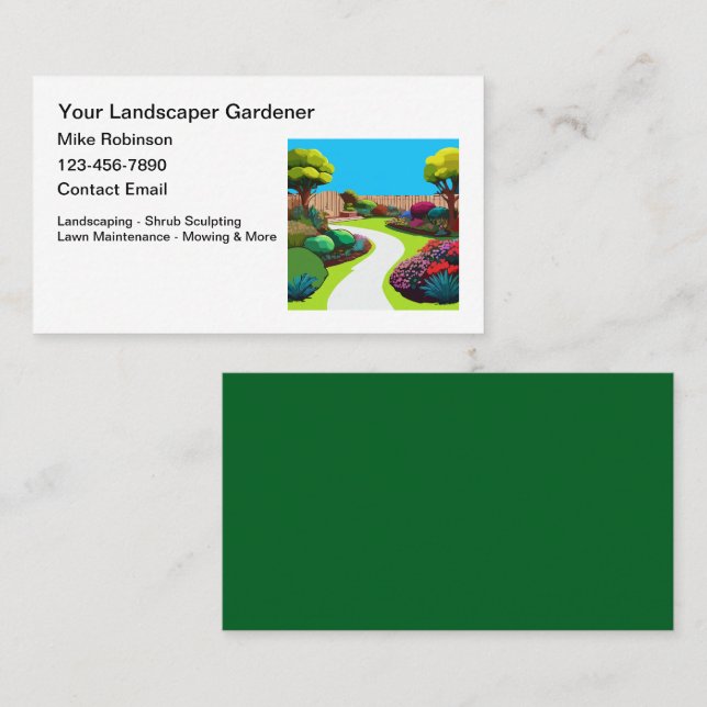 Jardinage et aménagement paysager Cartes de visite (Devant / Derrière)