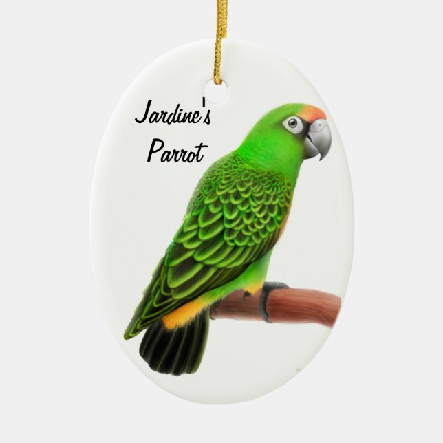Jardines Parrot Customizable Holiday Ornament (Front)