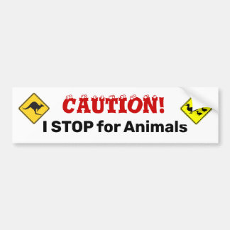 J'ARRÊTE pour les animaux Sticker pare-chocs