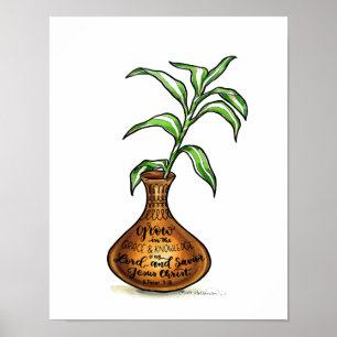 Jars of Clay - Grow in grace - watercolor art Poster