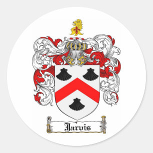 JARVIS FAMILY CREST -  JARVIS COAT OF ARMS CLASSIC ROUND STICKER