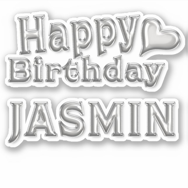Jasmin Happy Birthday Autocollants (Devant)