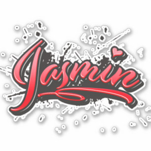 Jasmin red heart graffiti Autocollants