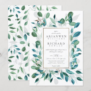 Jasmin rustic garden wedding invitation