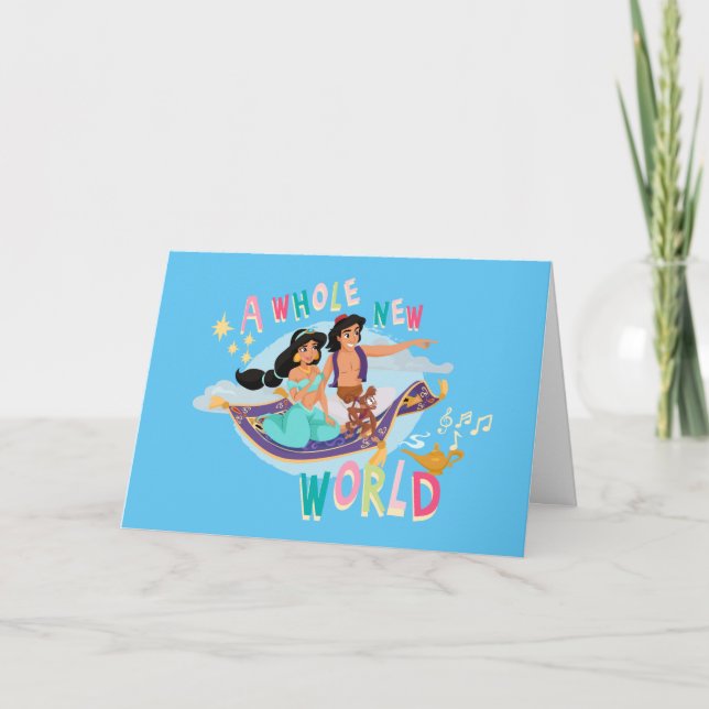 Jasmine & Aladdin Carpet Ride | A Whole New World Card (Front)
