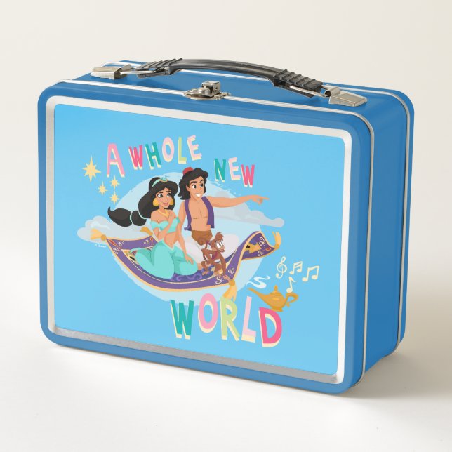 Jasmine & Aladdin Carpet Ride | A Whole New World Metal Lunch Box (Front)