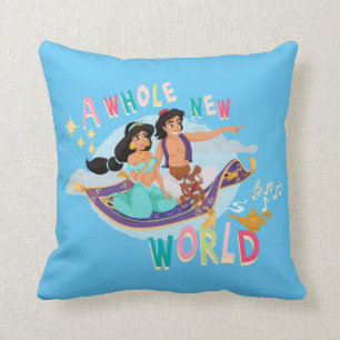 Jasmine & Aladdin Carpet Ride   A Whole New World Throw Pillow