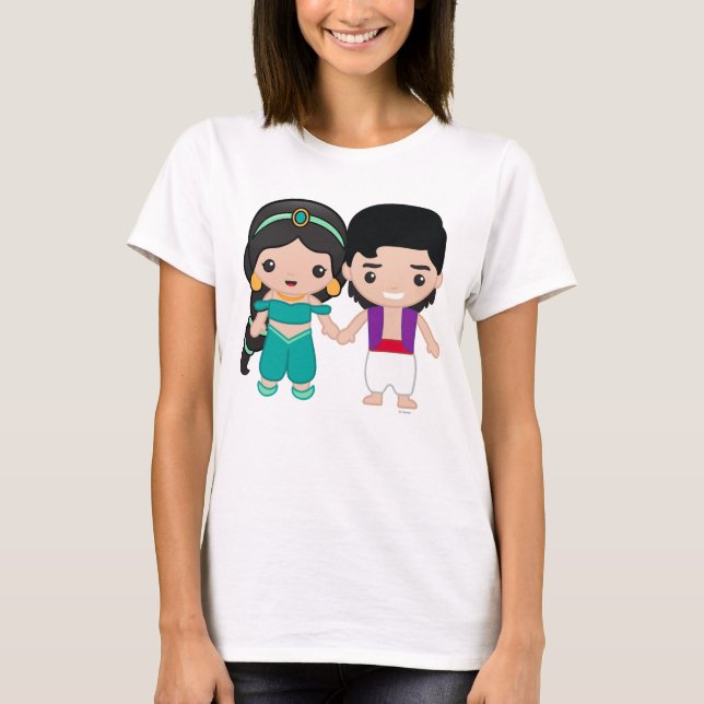 Jasmine and Aladdin Emoji 2 T-Shirt (Front)