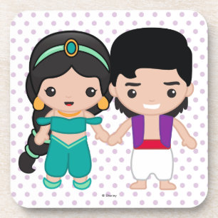Jasmine and Aladdin Emoji Coaster