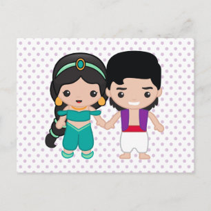 Jasmine and Aladdin Emoji Postcard