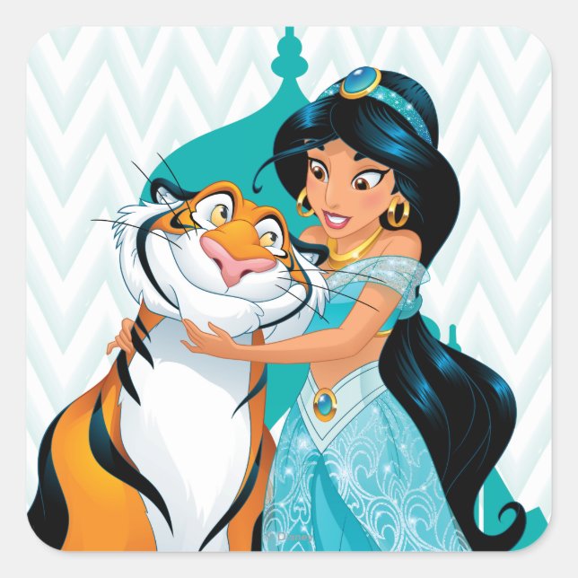 Jasmine and Rajah Square Sticker (Front)