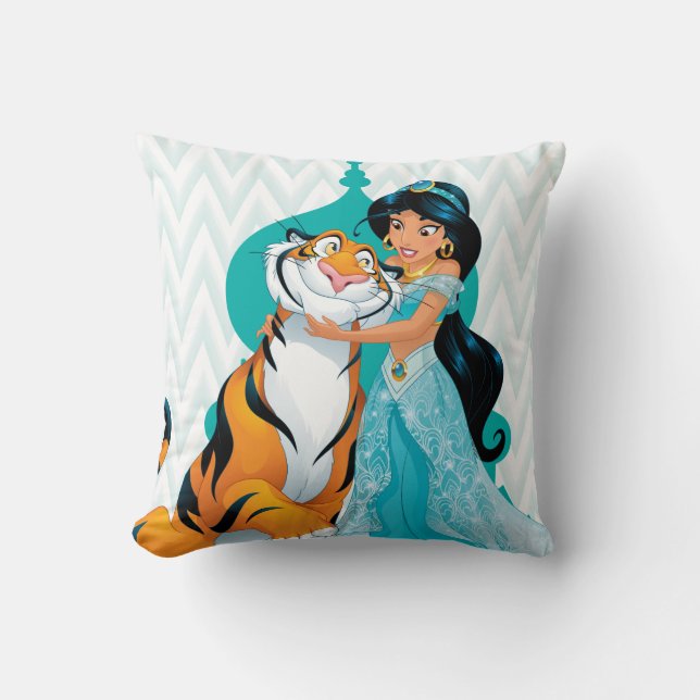 Jasmine and Rajah Throw Pillow (Front)