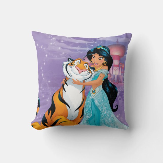 Jasmine | Besties Rule Throw Pillow (Front)