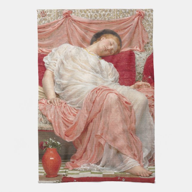Jasmine by Albert Joseph Moore, Victorian Fine Art Kitchen Towel (Vertical)