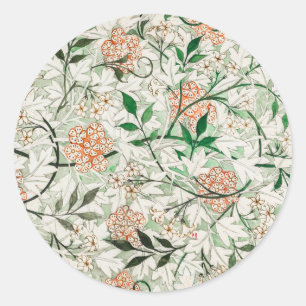 Jasmine by William Morris Classic Round Sticker
