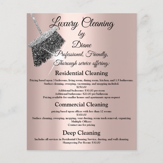 Jasmine Cleaning Service House Keeping Rose Silver Flyer (Front)