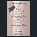 Jasmine Cleaning Service House Keeping Rose Silver Flyer<br><div class="desc">As a cleaning services provider, promoting your business to reach a wider audience and attract more clients is essential. One of the most effective ways to do this is by designing a brochure or flyer that showcases your services and prices in a visually appealing way. A well-designed brochure can help...</div>