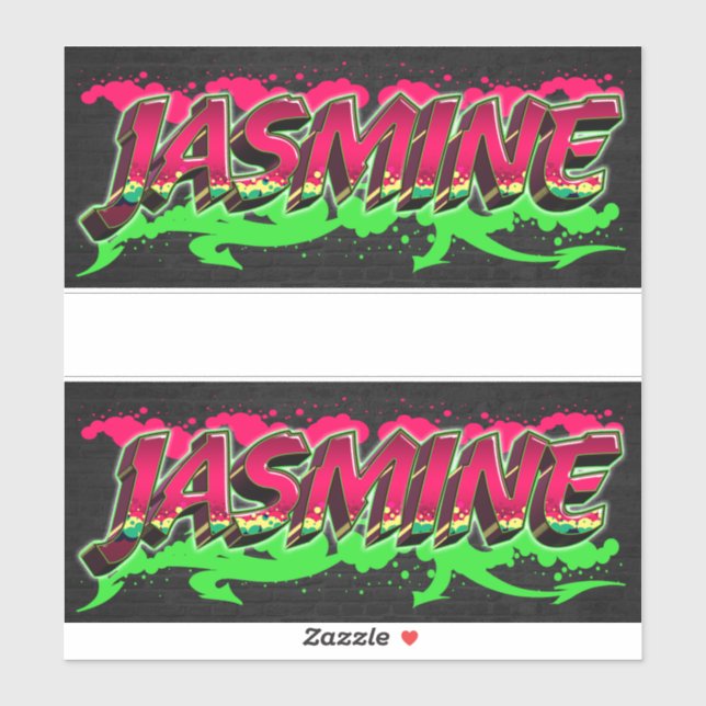 Jasmine First Name Graffiti Sticker (Sheet)