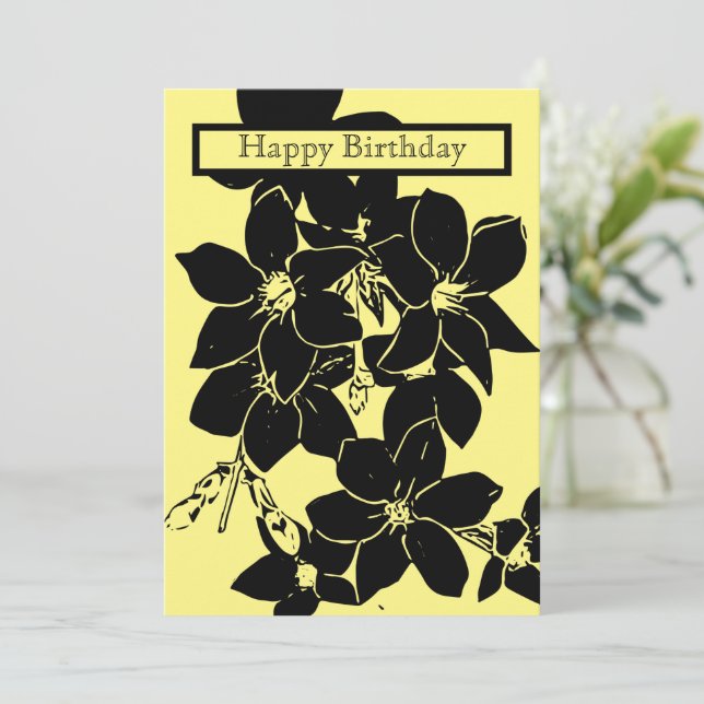 Jasmine Flower Birthday Flat Greeting Card (Standing Front)