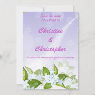 Jasmine Flowers Customizable save The date Invite