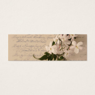 jasmine flowers on old script handwriting bookmark
