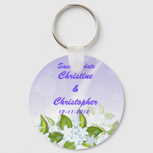Jasmine Flowers Save the Date Keychain